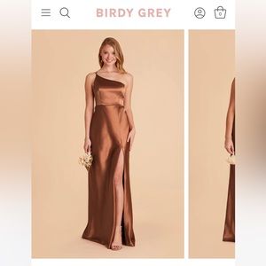 Buddy Grey Bridesmaid Dress Satin Rust